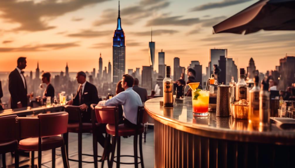 rooftop bar overlooking manhattan