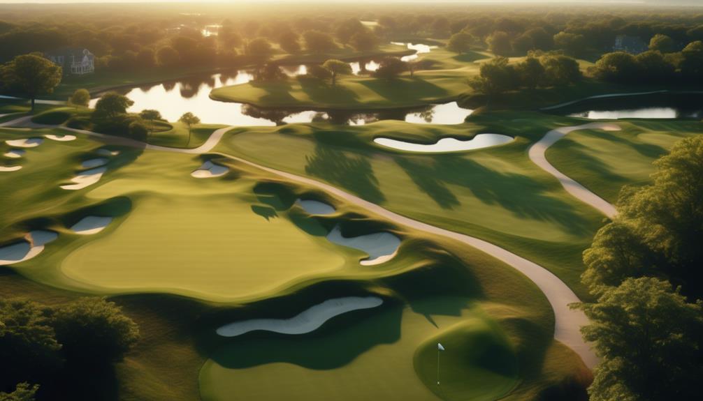 scenic golf course by harbor